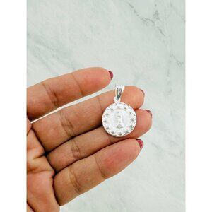 ❤️ 925 Sterling Silver pendant Virgin Mary Sacred Heart medallion